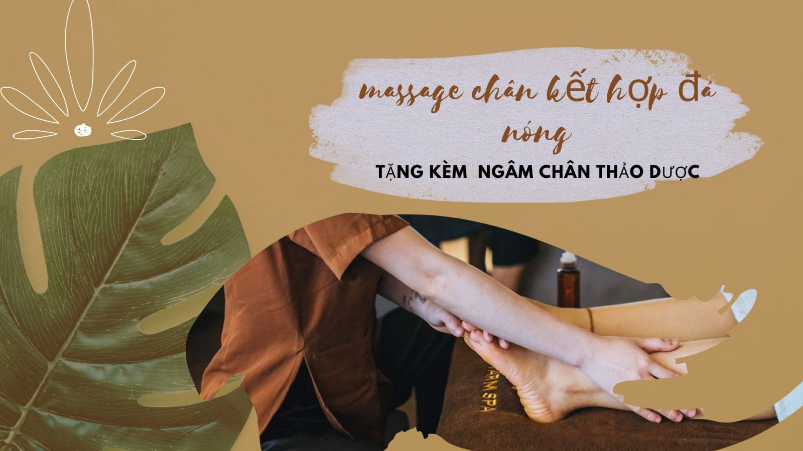 massage chân kết hợp đá nóng